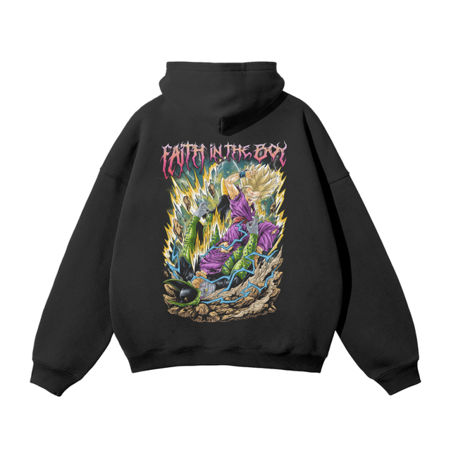 “FAITH IN THE BOY” Oversized Solid Color Fleece Hoodie anime streetwear by Limit Breakers Gear