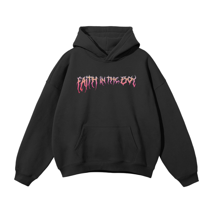 “ FAITH IN THE BOY” Oversized Solid Color Fleece Hoodie