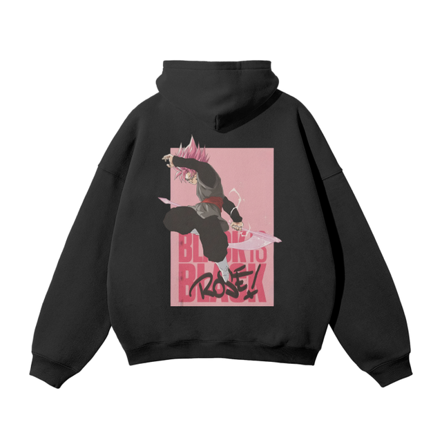 “BLACK IS BLACK” Oversized Fleece Hoodie anime streetwear by Limit Breakers Gear