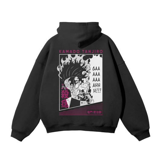 “RAGE” Oversized Solid Color Fleece Hoodie