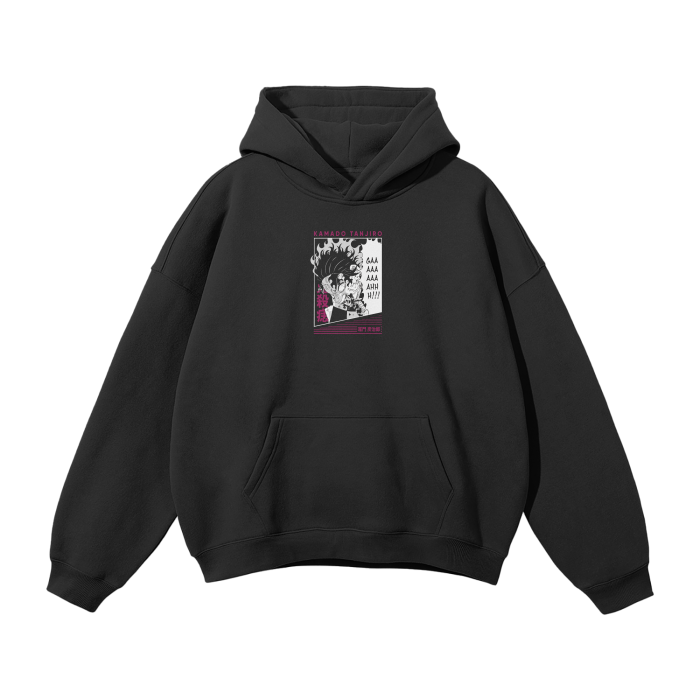 “RAGE” Oversized Solid Color Fleece Hoodie